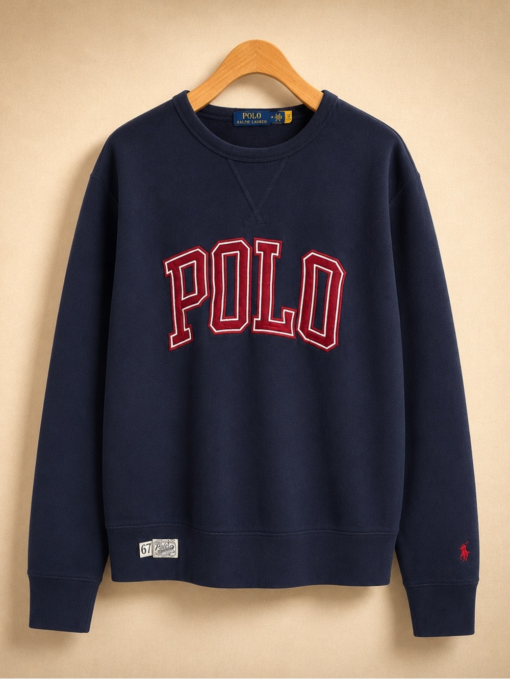 POLO Ralph Lauren Varsity Logo Crewneck Sweatshirt Navy